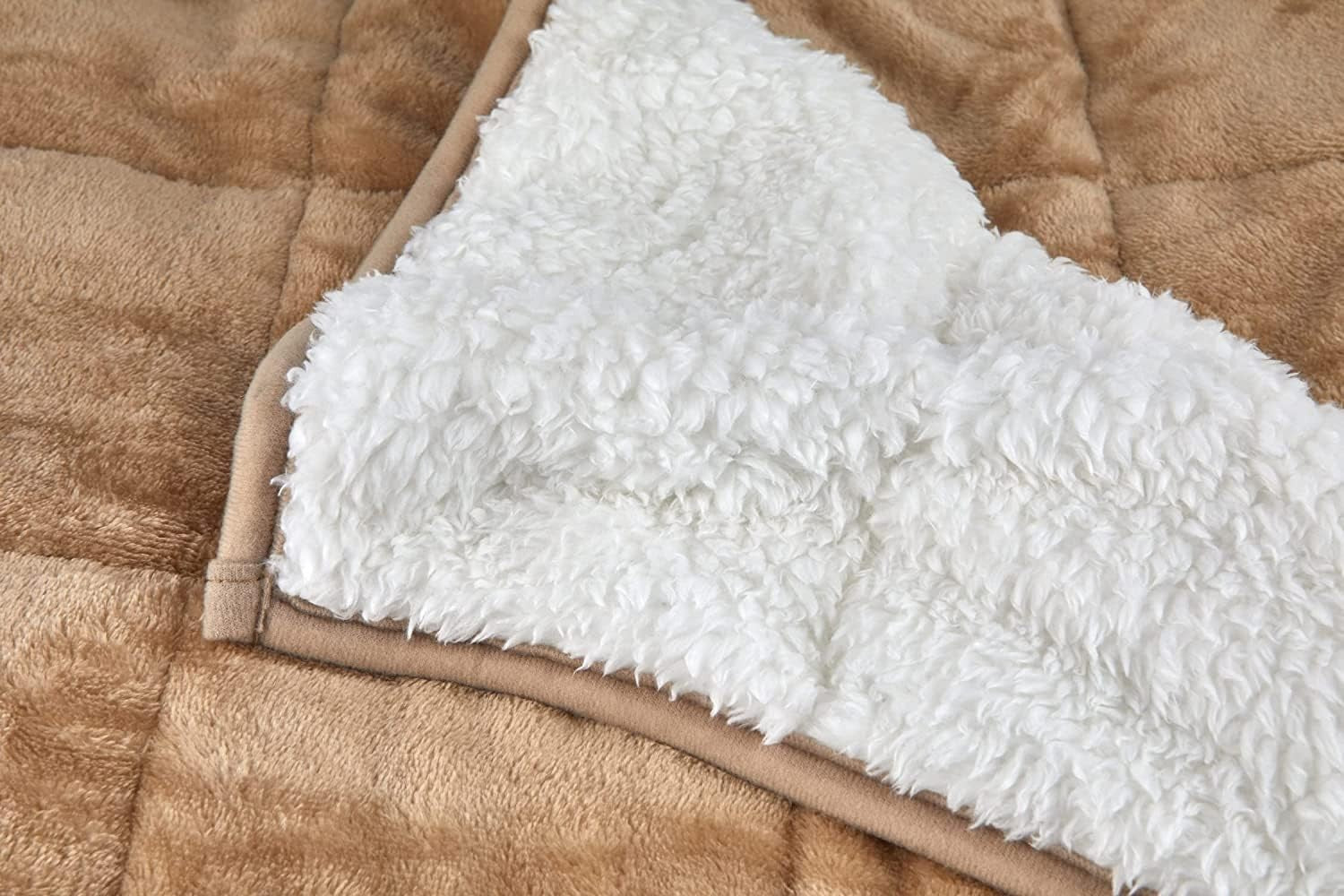 6.88kg Weighted Sherpa Blanket Taupe 60x80" (150x203cm) Soft and Cozy