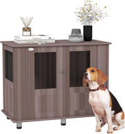 Purple Indoor Dog Crate Furniture – 95x55x75cm Large Pet Cage with Table Top