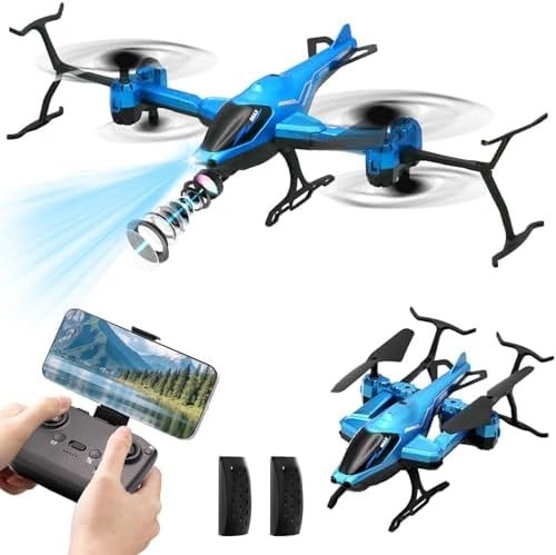 HD Camera RC Helicopter Drone with Obstacle Avoidance & 360° Flips for Kids