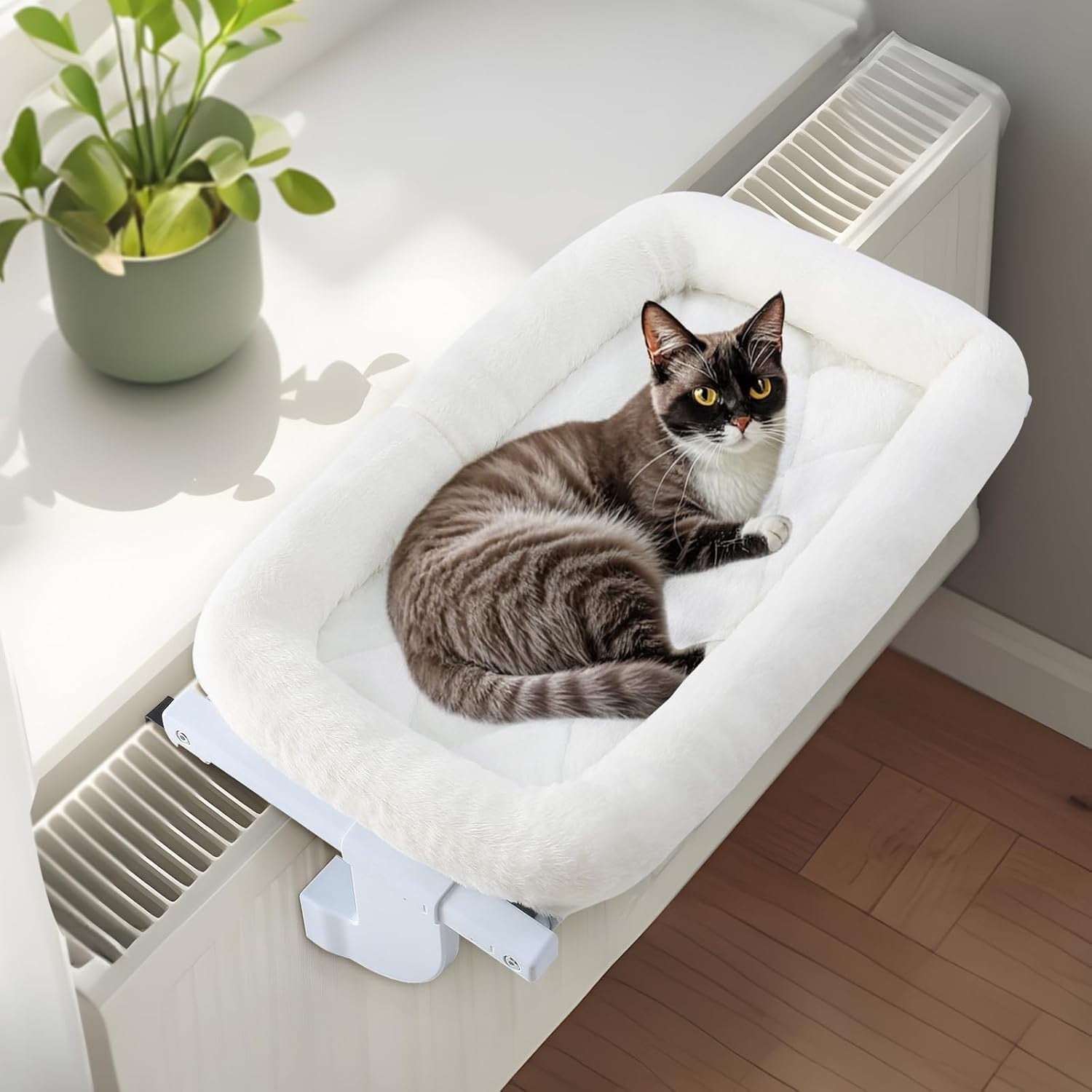 Adjustable Cat Radiator Window Hammock Bed No Drill 18kg White L