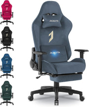Oversized Gaming Chair with Footrest Massage Ergonomic Office Gray