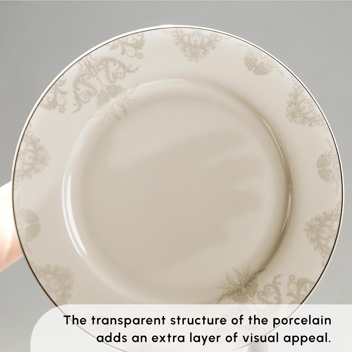 53 Piece Porcelain Dinner Set for 12 Plates Bowls Bone China White