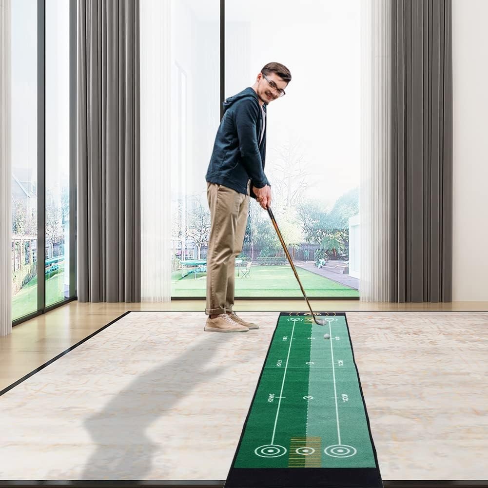 Golf Putting Mat Auto Return Trainer Indoor Outdoor Practice Green