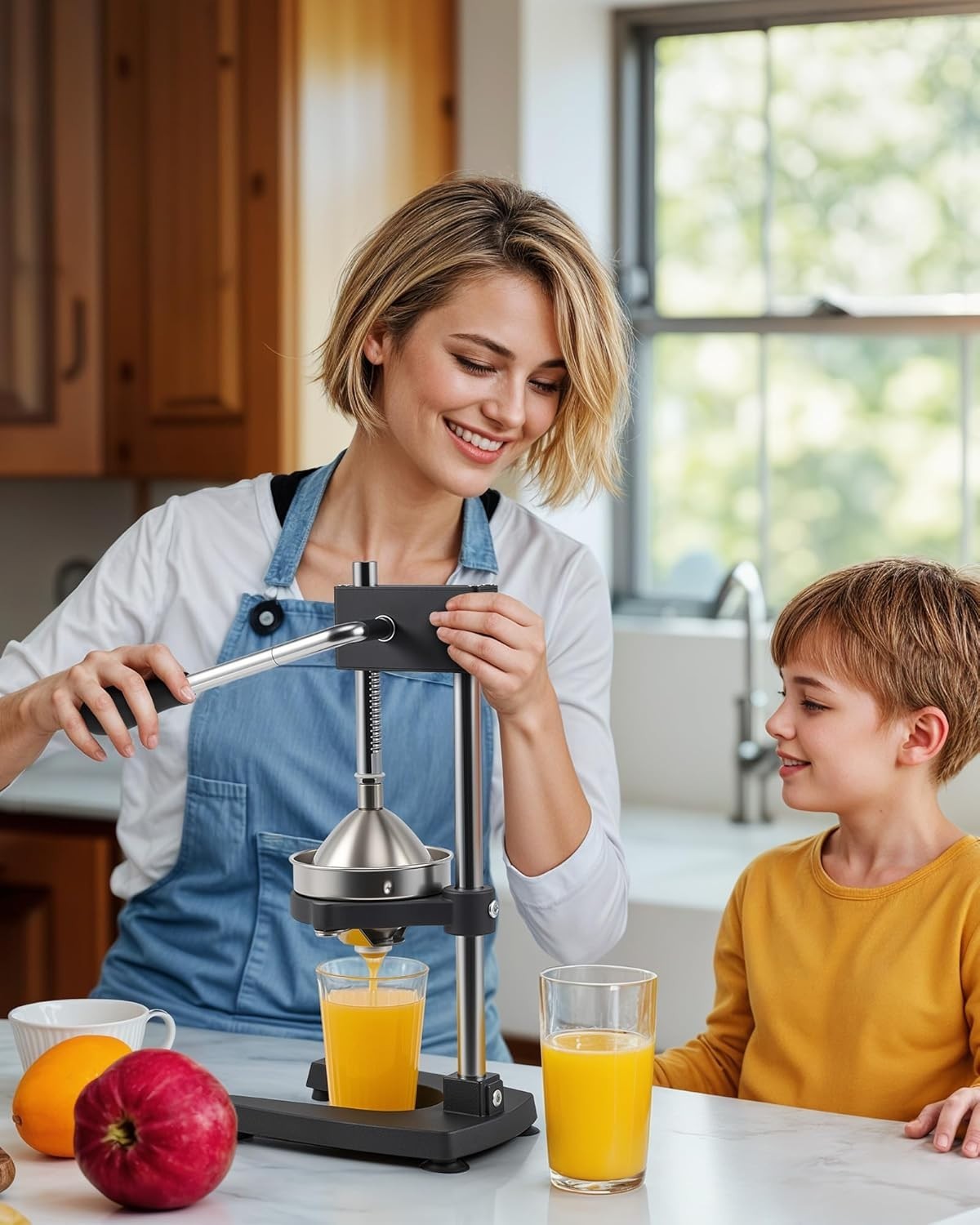 Heavy Duty Manual Citrus Press Cast Iron Juicer Dual Plates Dishwasher Safe