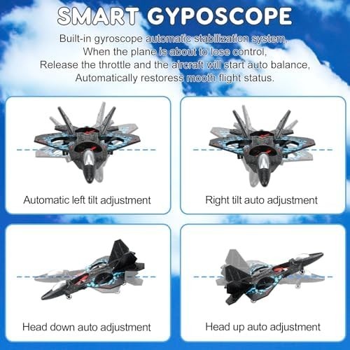 RC Fighter Jet 2025 Dual Control Airplane Toy with Watch & 360° Stunt Roll
