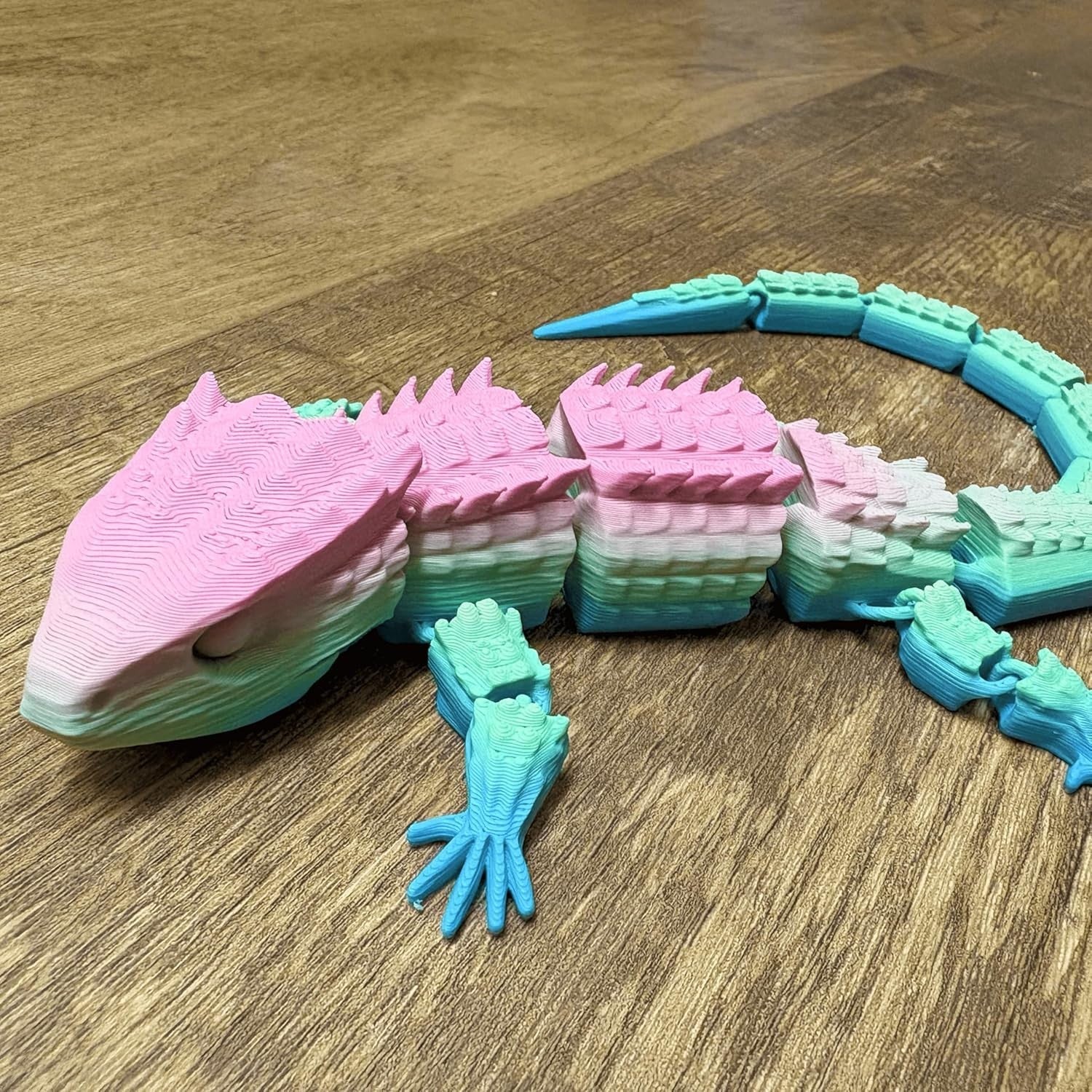 Pastel Rainbow Lizard Fidget Articulated Sensory Stress Toy