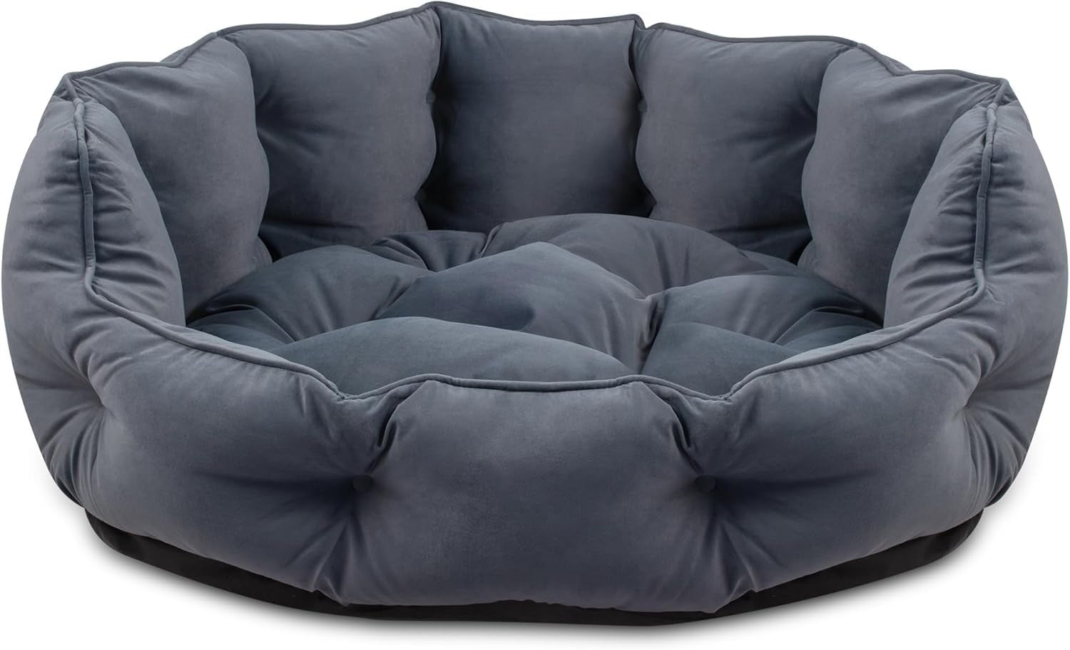 XXL Dog Bed 118x99x40cm Washable Faux Suede Calming Grey