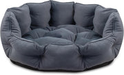 XXL Dog Bed 118x99x40cm Washable Faux Suede Calming Grey