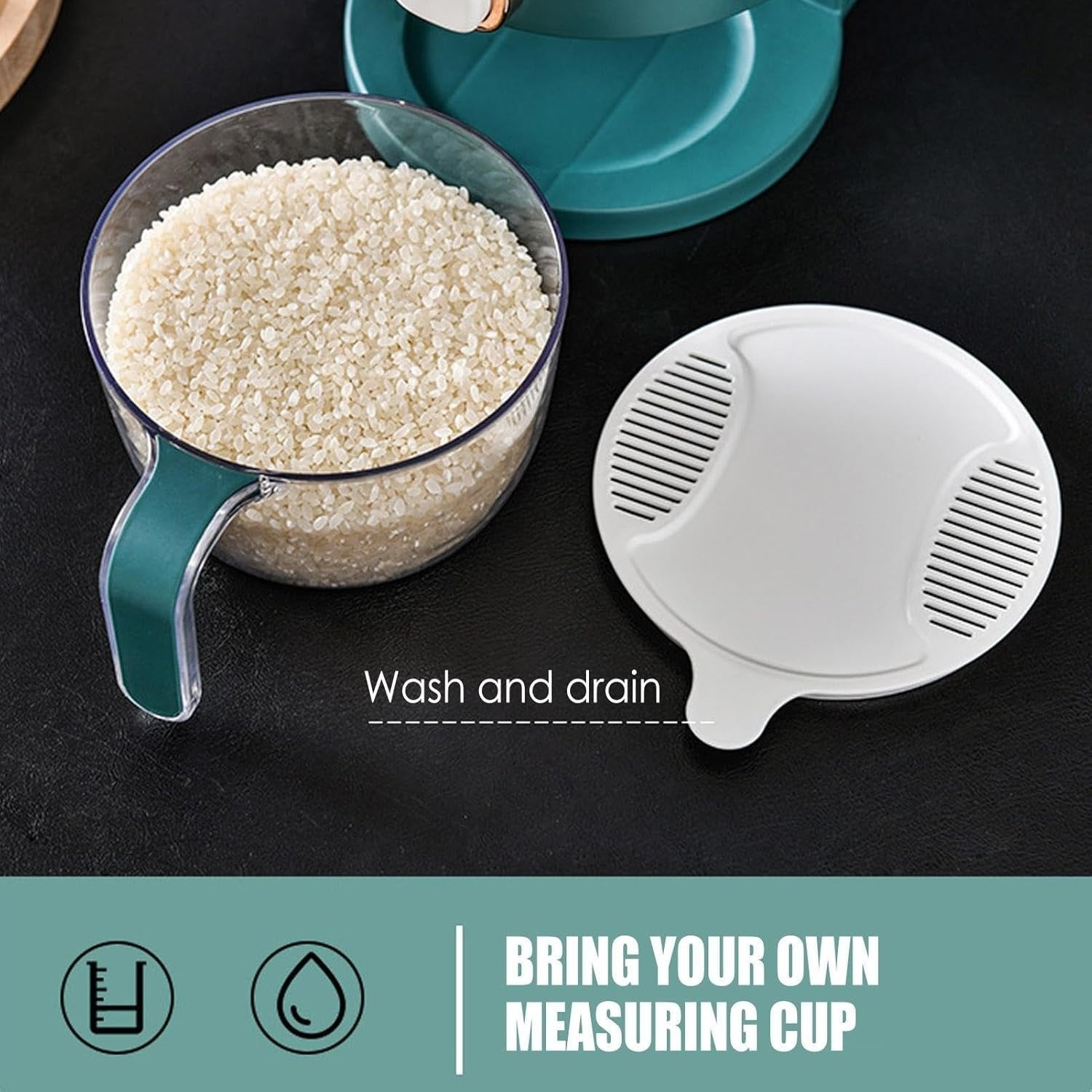 5KG 10KG Press Rice Dispenser with Measuring Cup Grain Storage Bin