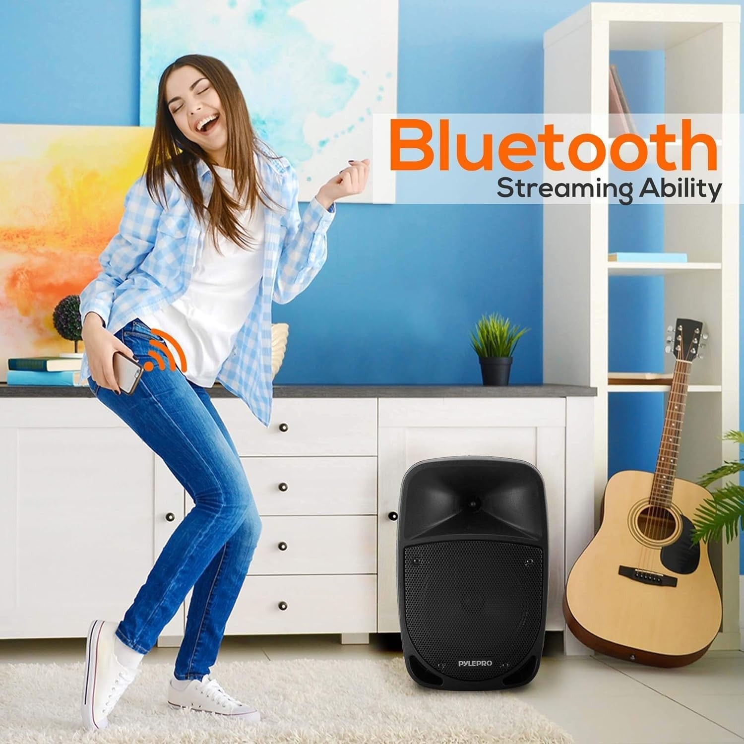 Pyle PA Music Box Portable Karaoke Speaker with Mic & Bluetooth