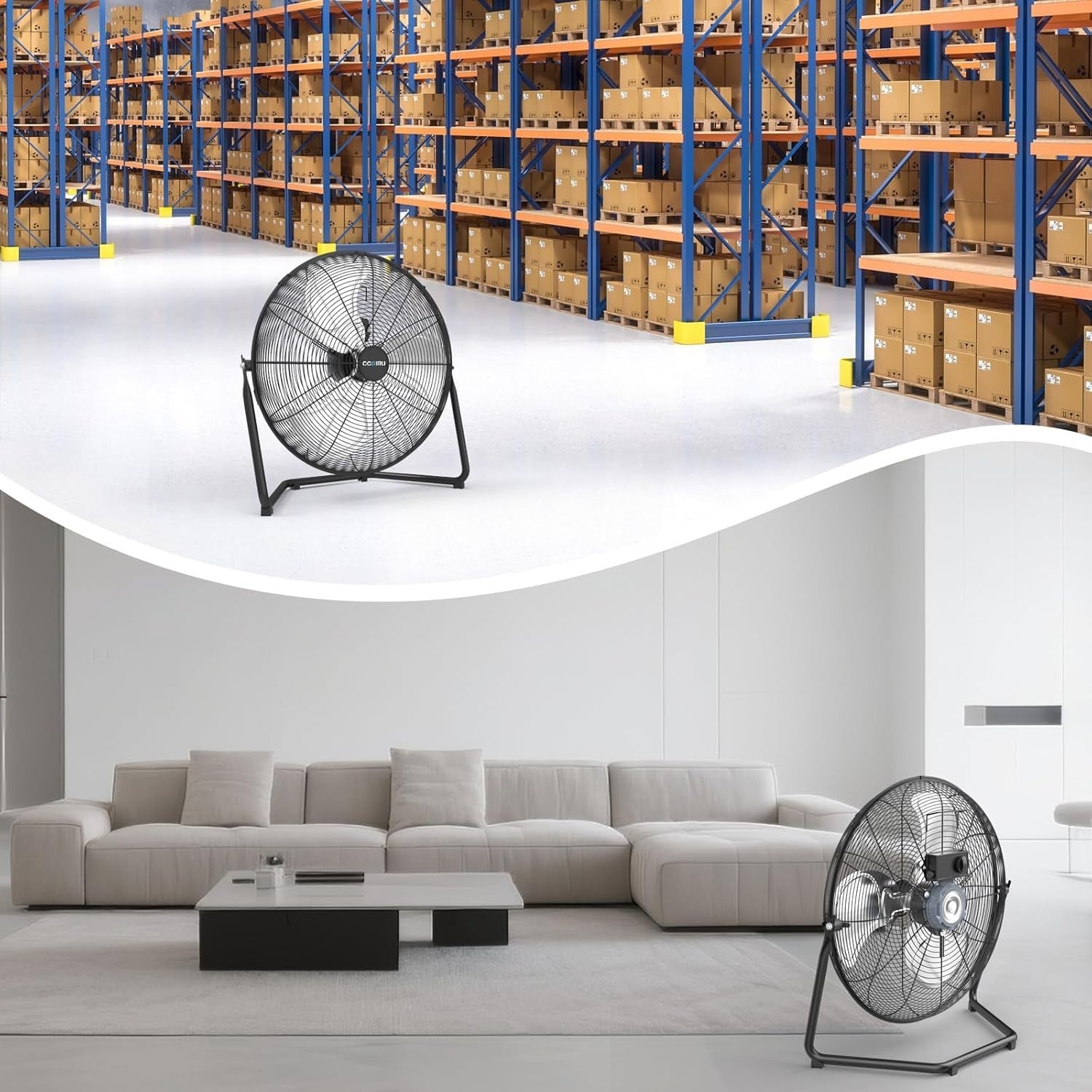 12" High Velocity Floor Fan 3-Speed Metal 180° Tilt Heavy Duty Quiet Cooling Gym