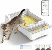 Open Top Self Cleaning Cat Litter Box App Control Anti Pinch XXL