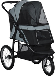 Foldable Dog Stroller for Small & Medium Pets, 3 Wheel Jogger, 20kg