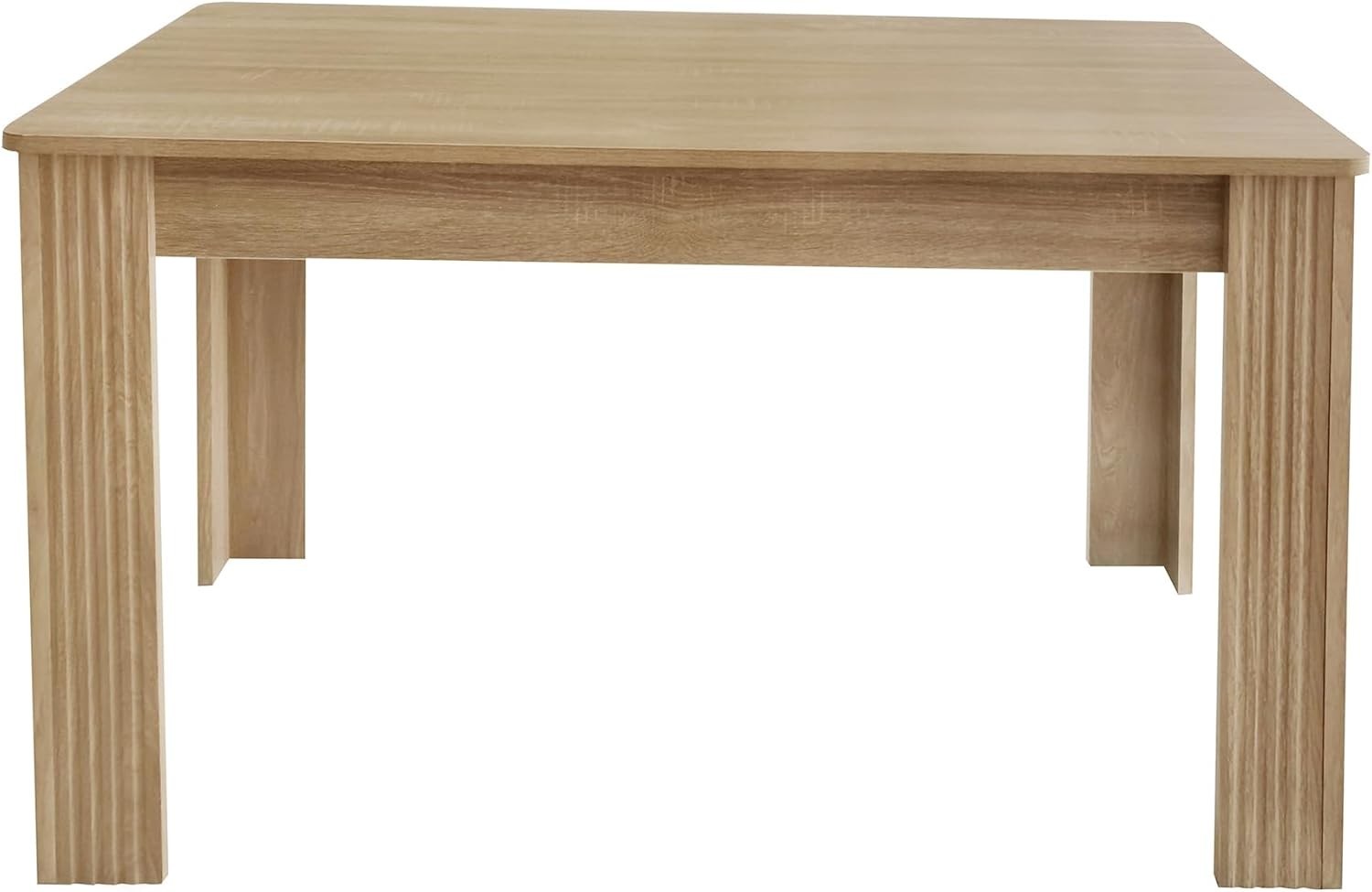 Oak Dining Table Modern Rectangular 4 Seater Sturdy Easy Assembly 116cm