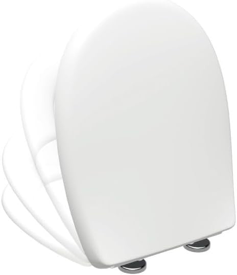 Soft Close Toilet Seat Oval Quick Release Adjustable Steel Hinges White