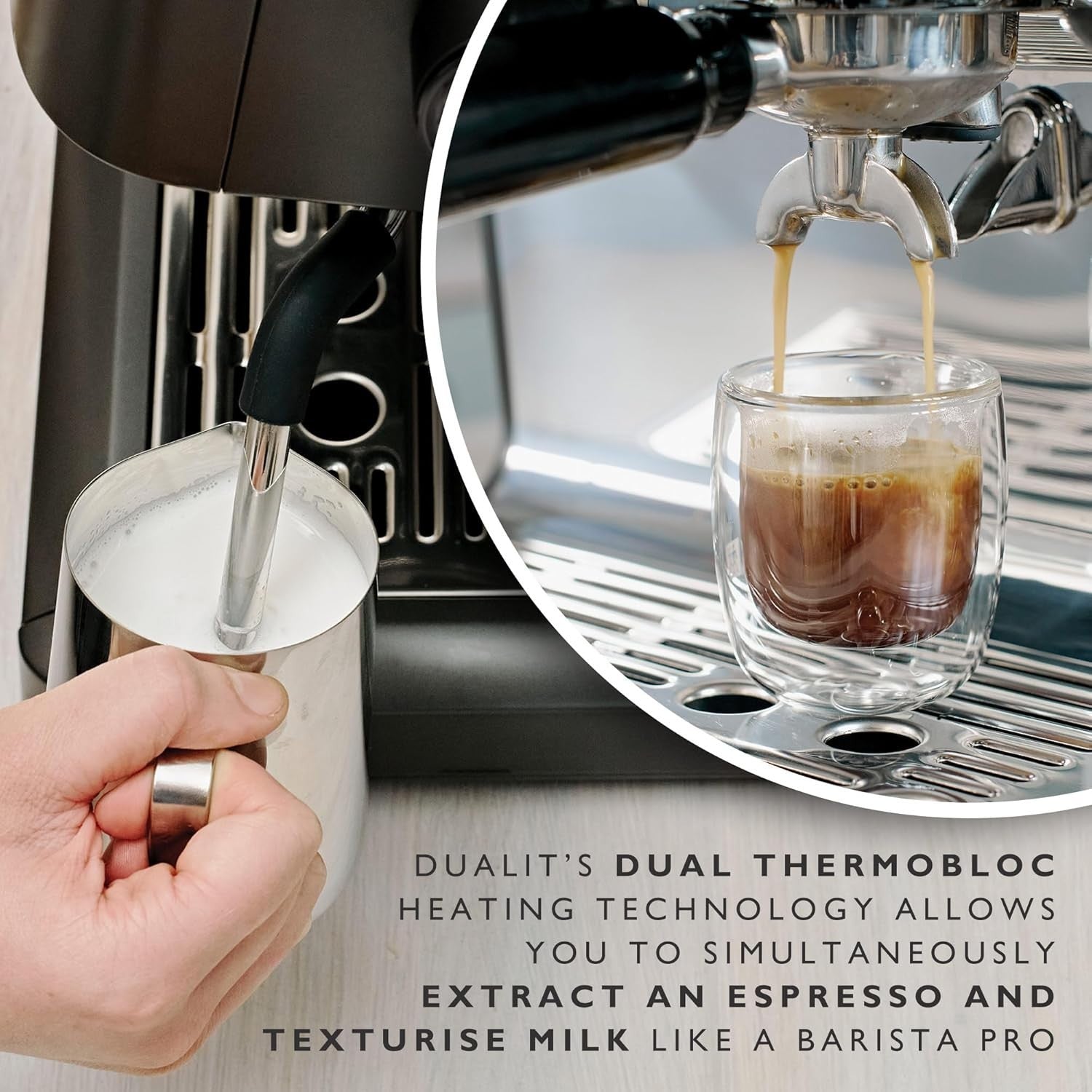 Professional Espresso Machine Dual Boiler | Built-In Grinder, 20-Bar, 2.8L Tank