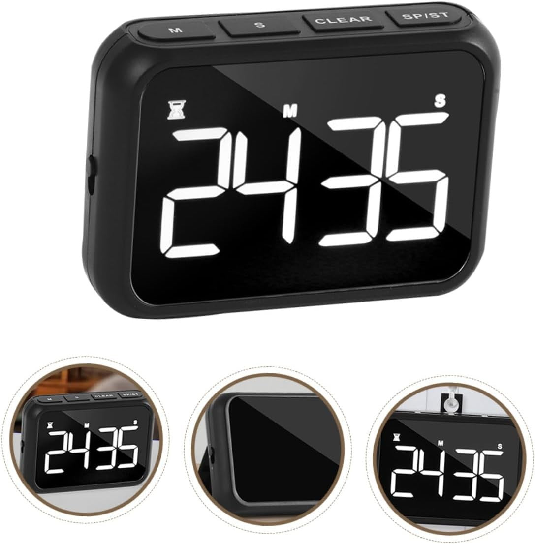 Digital Kitchen Timer Clock Large LED Magnetic Alarm for Cooking Study