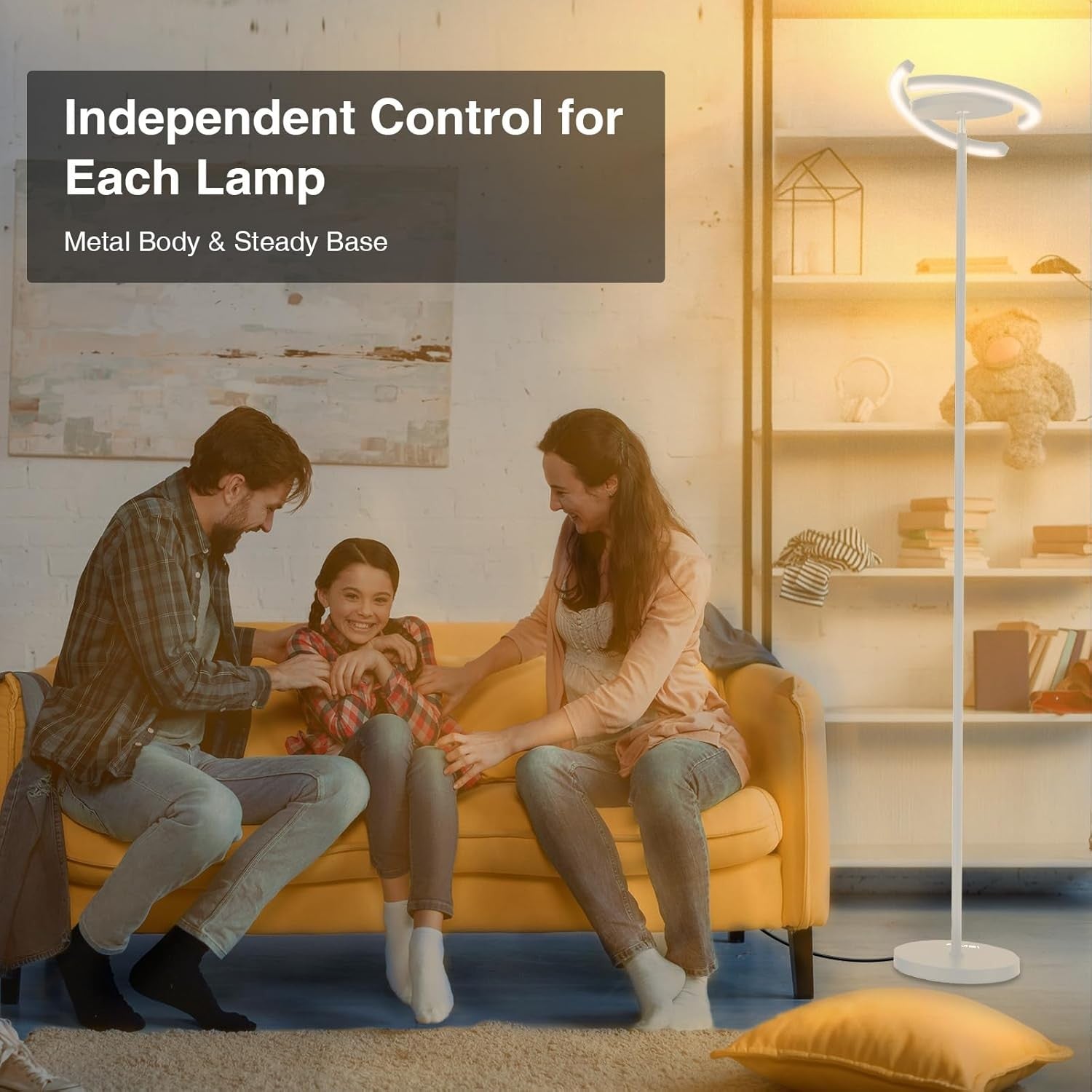 LED Uplighter Floor Lamp Stepless Dimming Touch Remote 3000K–6000K