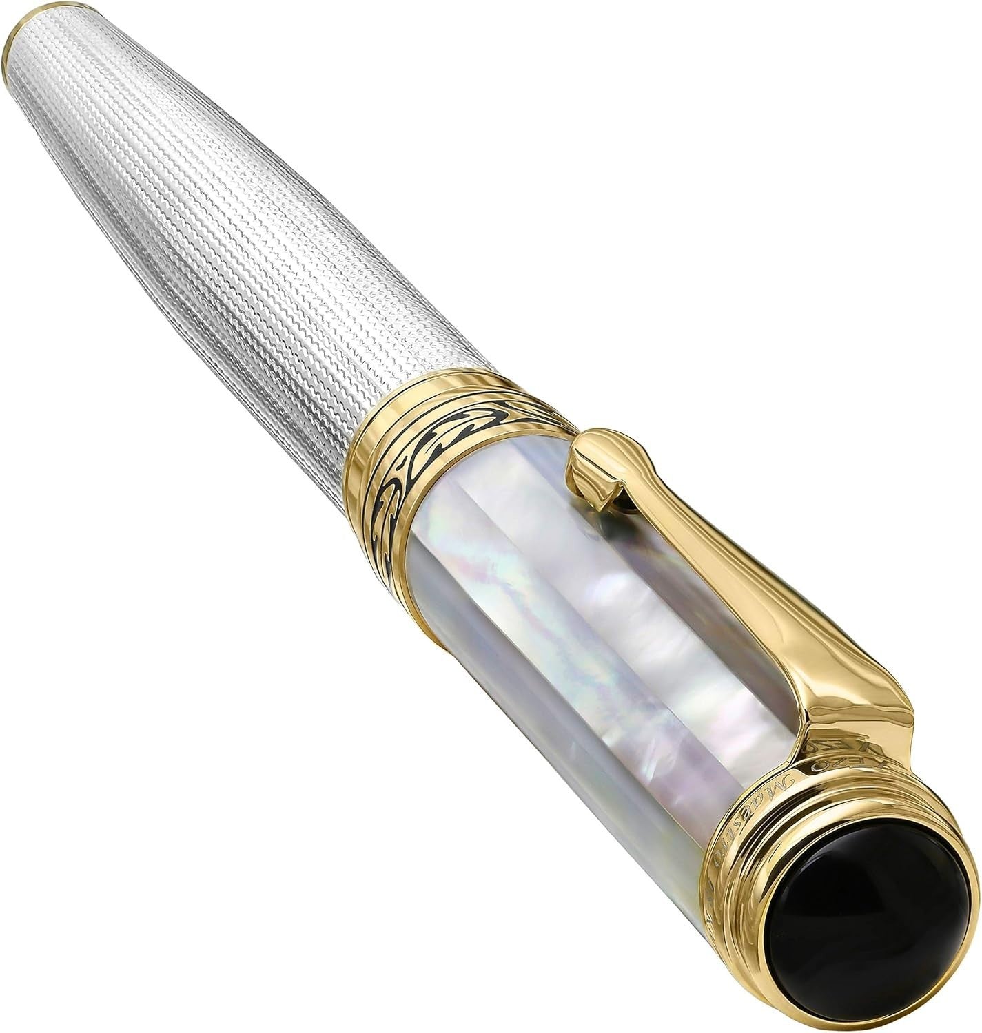 Luxury White Mother of Pearl Fountain Pen Medium Nib Refillable 148mm