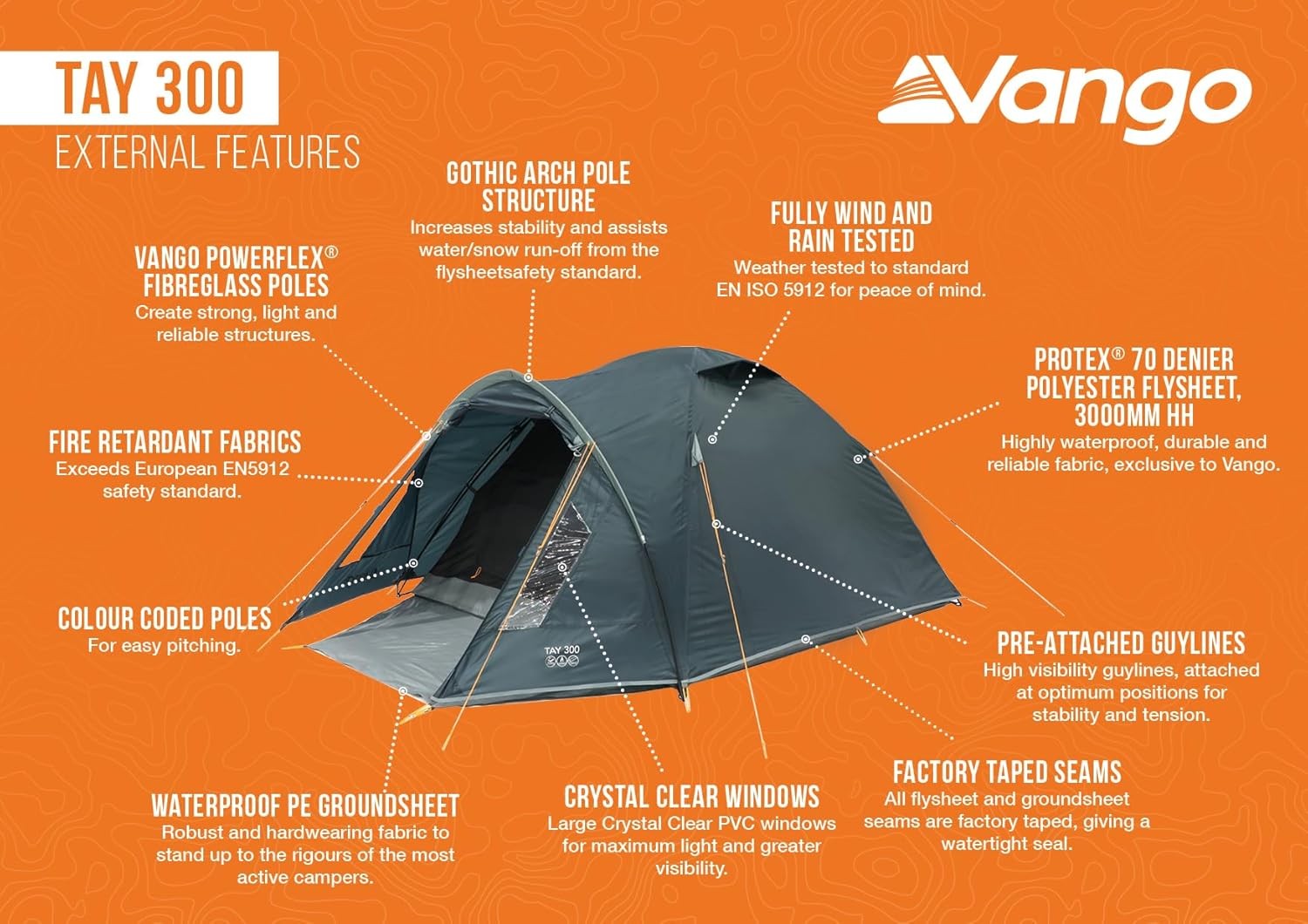3 Person Dome Camping Tent 3000mm Waterproof Porch Dark Bedroom