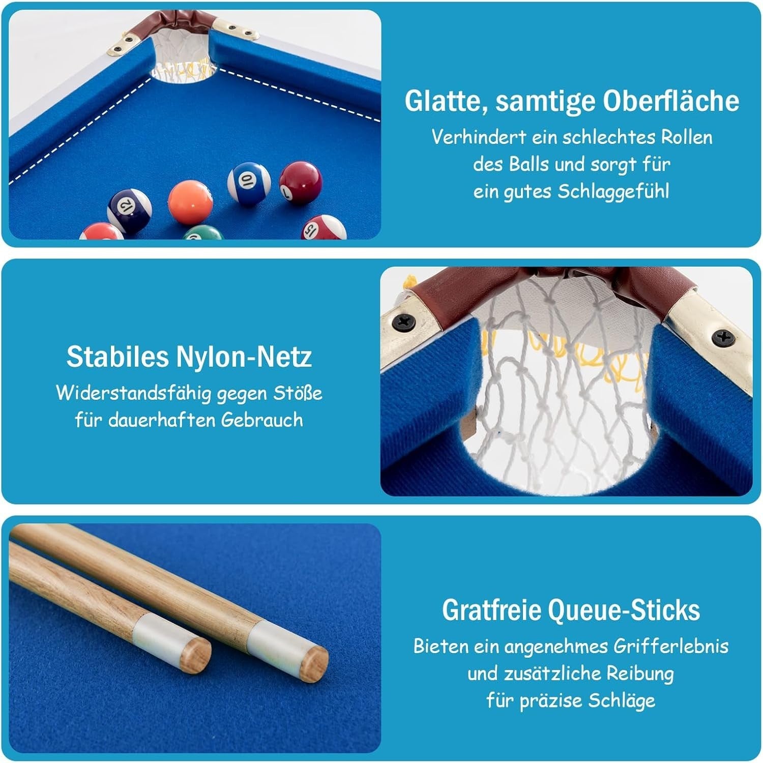4FT Folding Pool Table Portable Billiards Game Set w Cues Balls