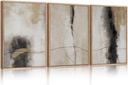 3 Panel Abstract Canvas Wall Art 40x60cm Framed Neutral Set