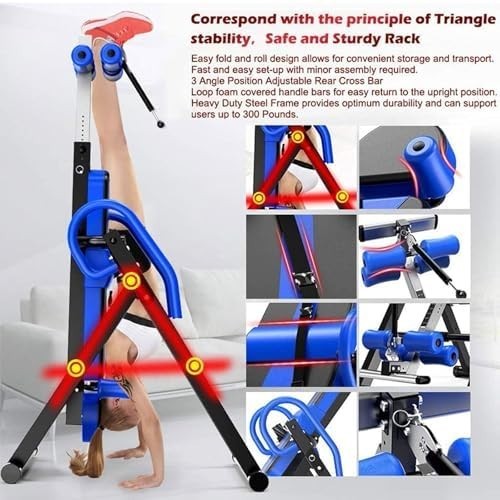 Heavy Duty Gravity Inversion Table Adjustable Back Pain Relief