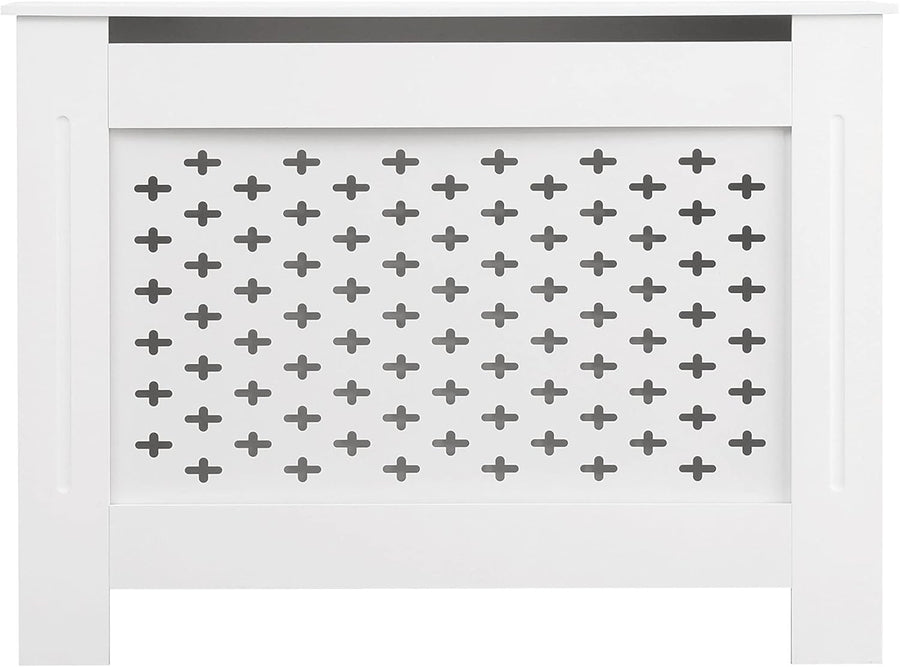 Medium White Radiator Cover MDF Satin Finish Decorative Cabinet
