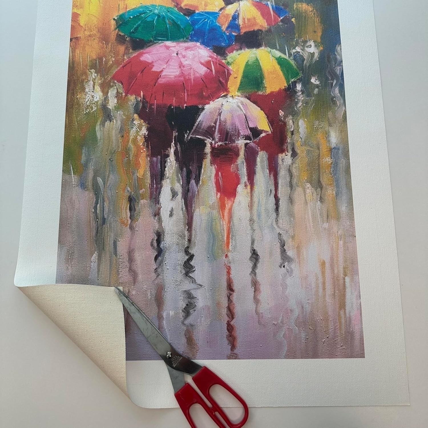 Rainy Walk Street Scene Canvas Wall Art 40×60 cm Urban Decor