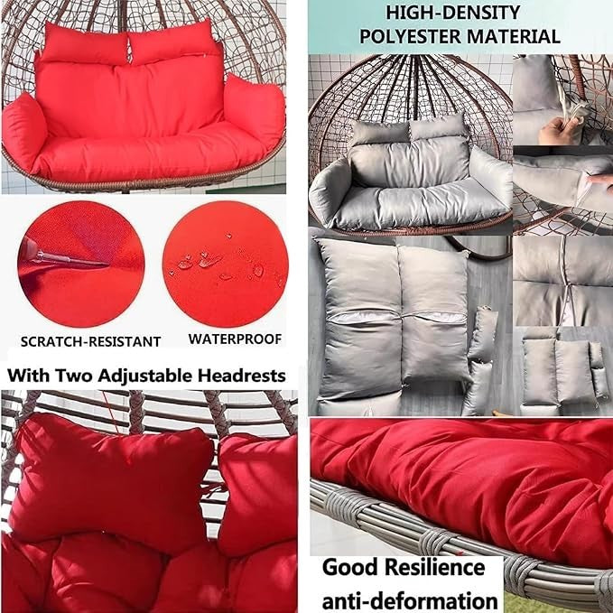 Waterproof 2 Seater Egg Chair Cushion Thick Cotton Swing Pad Outdoor Garden