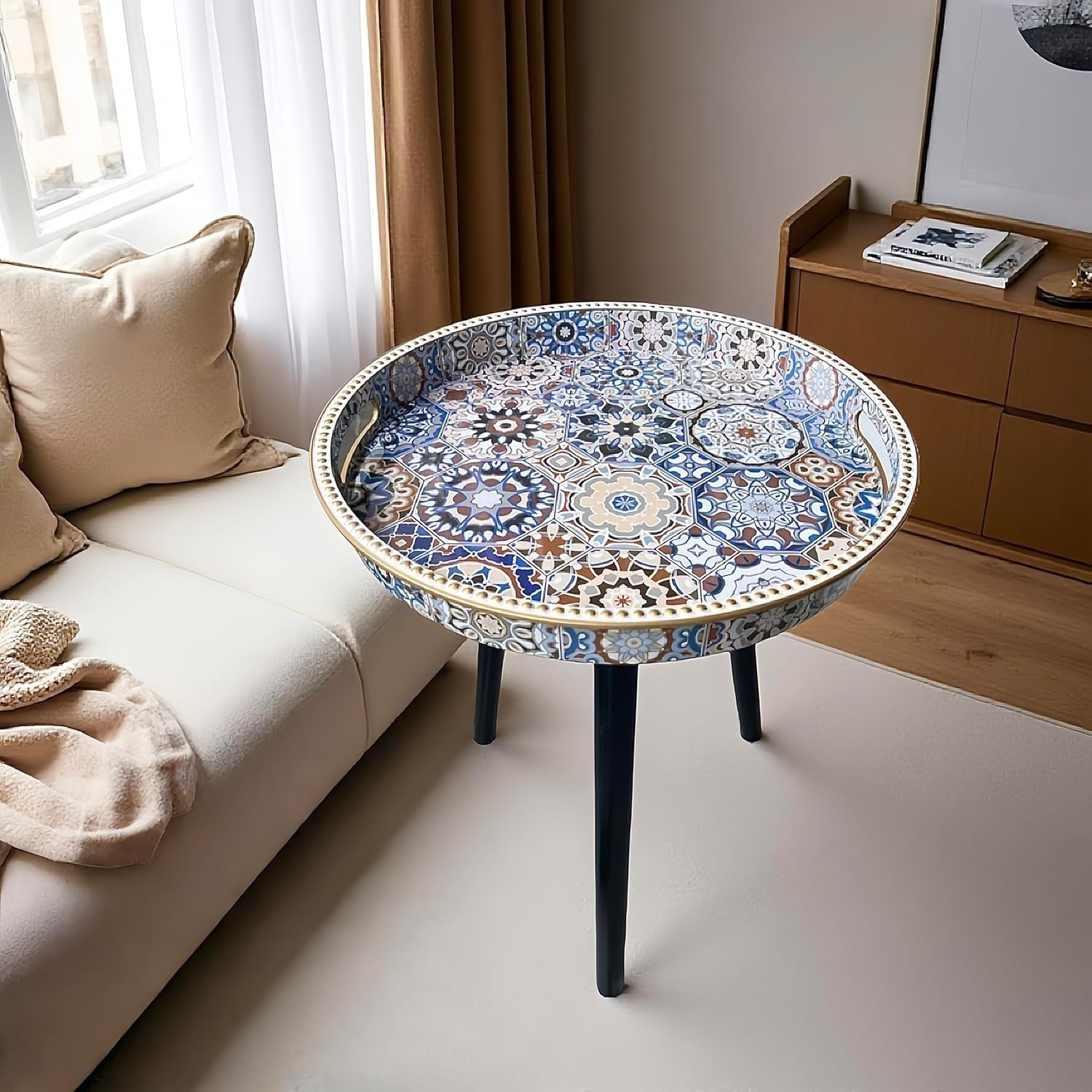 Round Side Table with Detachable Legs – 50x38x38cm Dot Bohemia