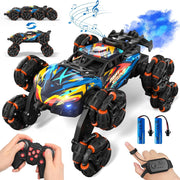 8WD RC Stunt Car w/ Gesture Control, LED Lights, Music & Spray, 360° Flip Drift