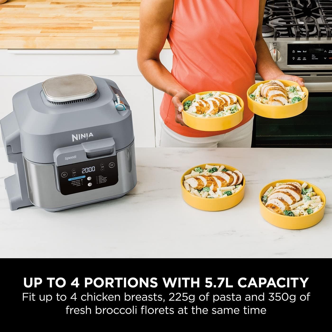 10-in-1 Rapid Cooker Air Fryer | 15-Min Meals | 5.7L Multi-Cooker Grey