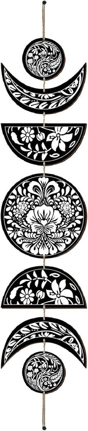 Moon Phase Wall Decor Wooden Boho 7-Piece Hanging Art