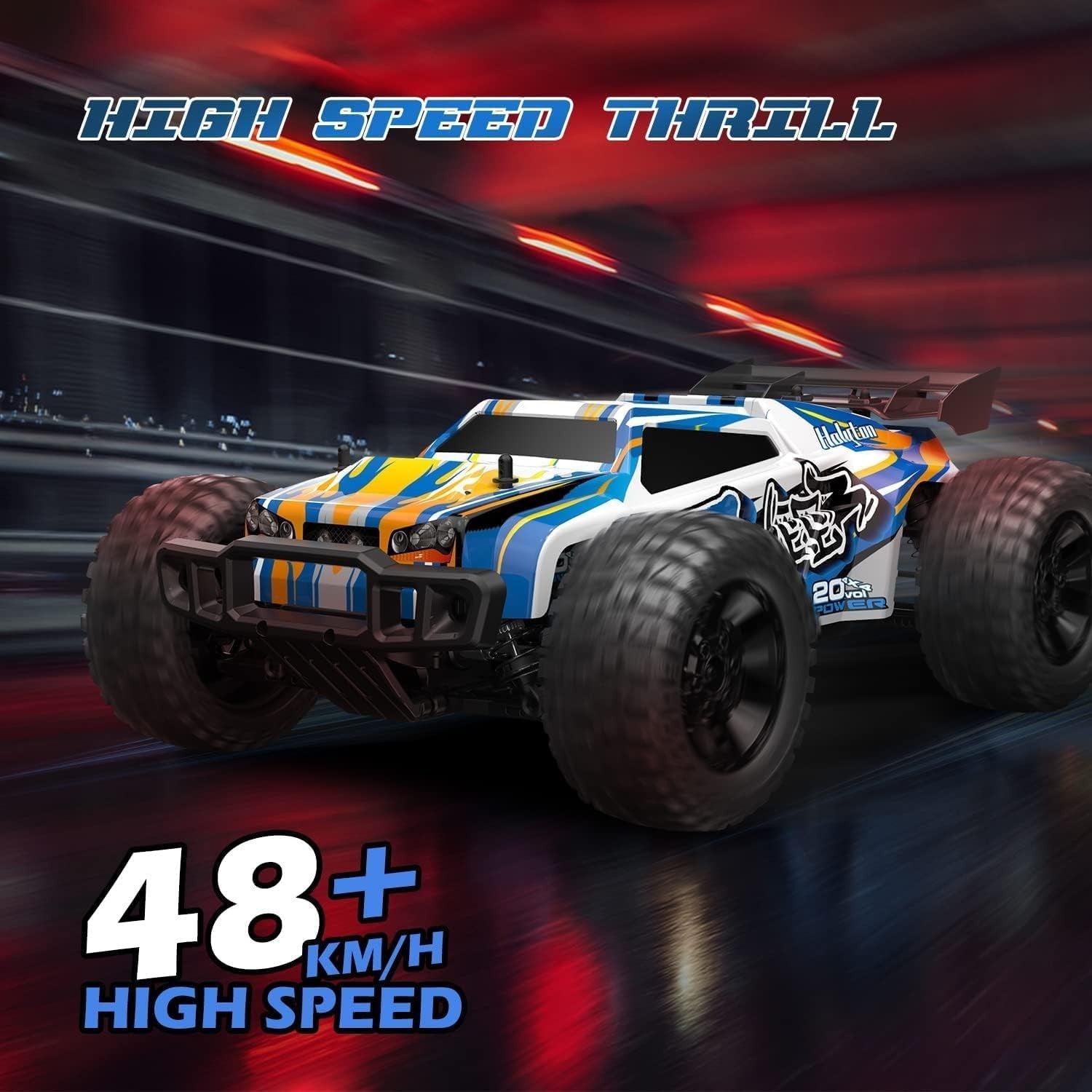 1:10 RC Car 4WD 48KM/H High Speed Off-Road Truck 2 Battery Toy for Kids & Adults