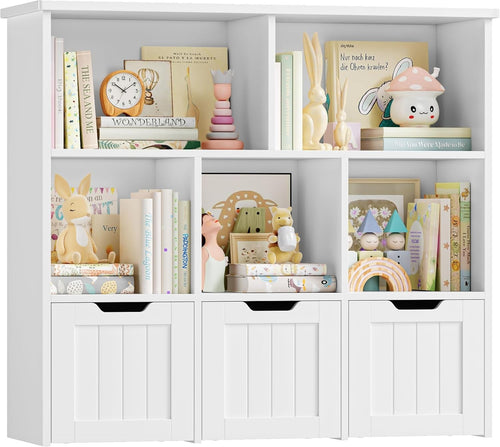 Kids Toy Storage Cabinet with Shelves & Drawers Nursery Playroom Organizer White