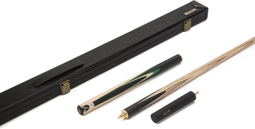 English 8 Ball Pool Cue 3/4 Joint 9mm Tip Ash Shaft + Case Extension