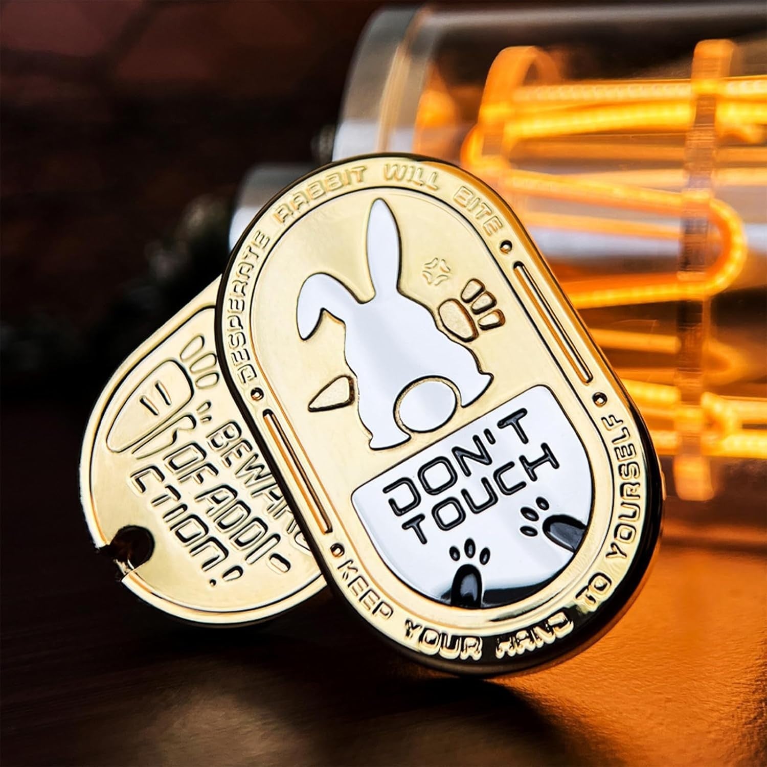 Gold Metal Rabbit Fidget Slider EDC Stress Relief Clicker