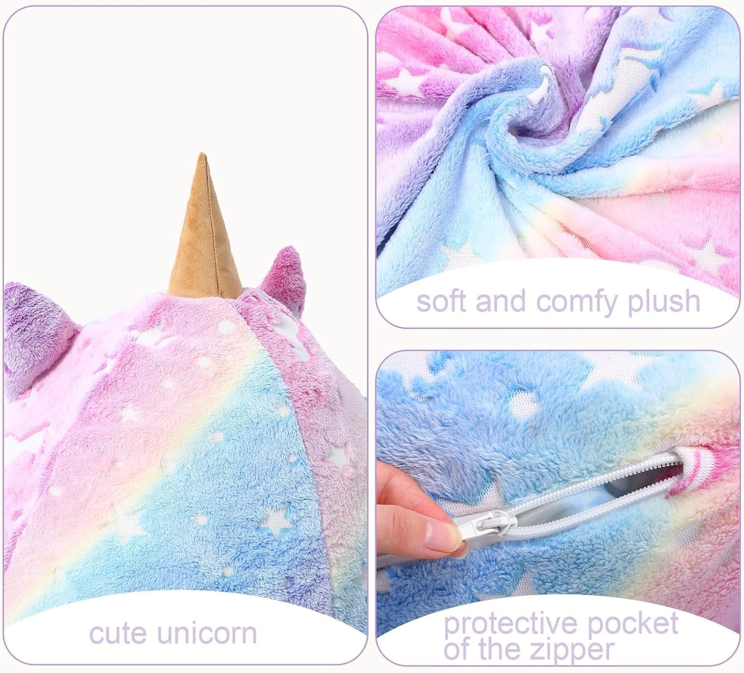 Large Rainbow Kids Bean Bag Chair with Removable Washable Cover