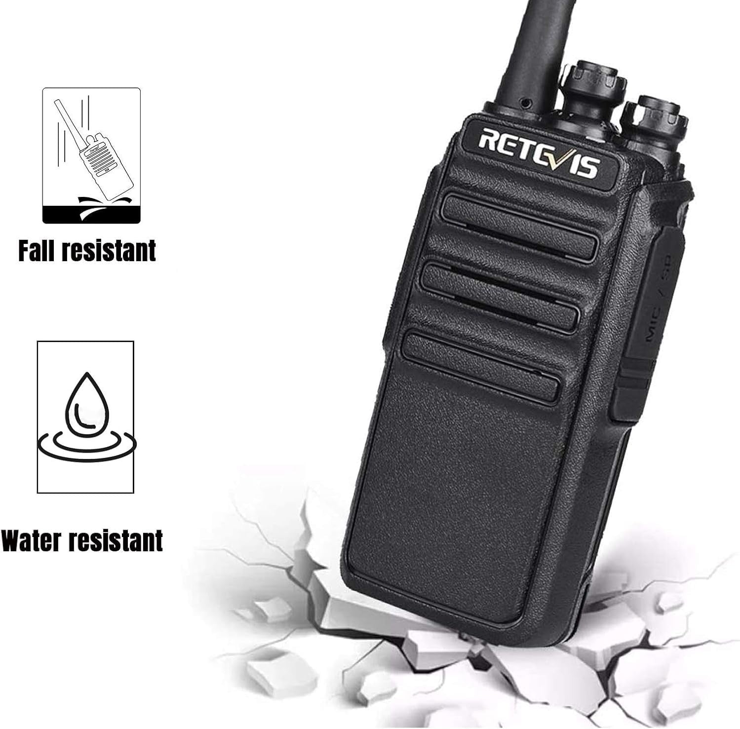 Retevis RT24 Walkie Talkies Rechargeable PMR446 2 Way Radios w/ Earpiece