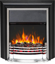 Chrome Electric Fireplace LED Flame Heater 2kW Freestanding Fire