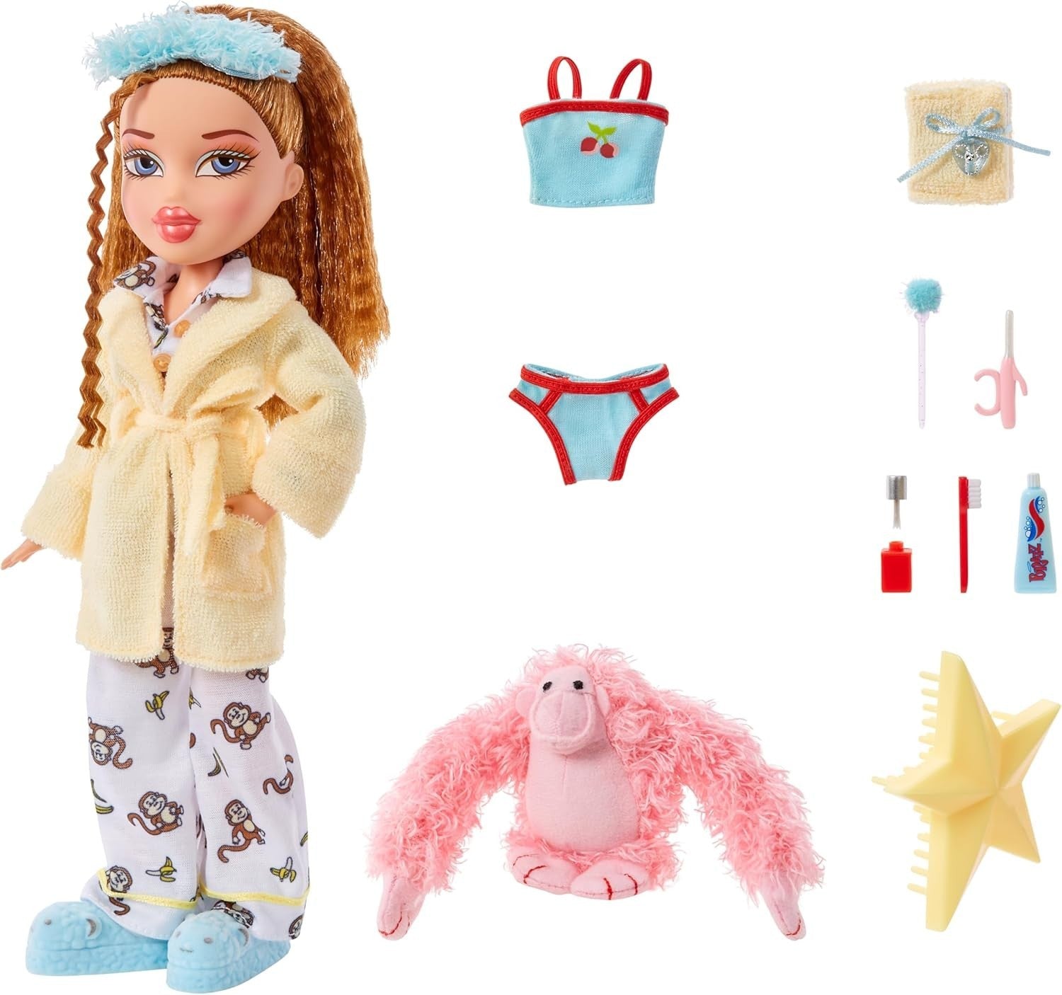 Red Hair Slumber Party Fashion Doll Pyjamas Plush Sleepover Set