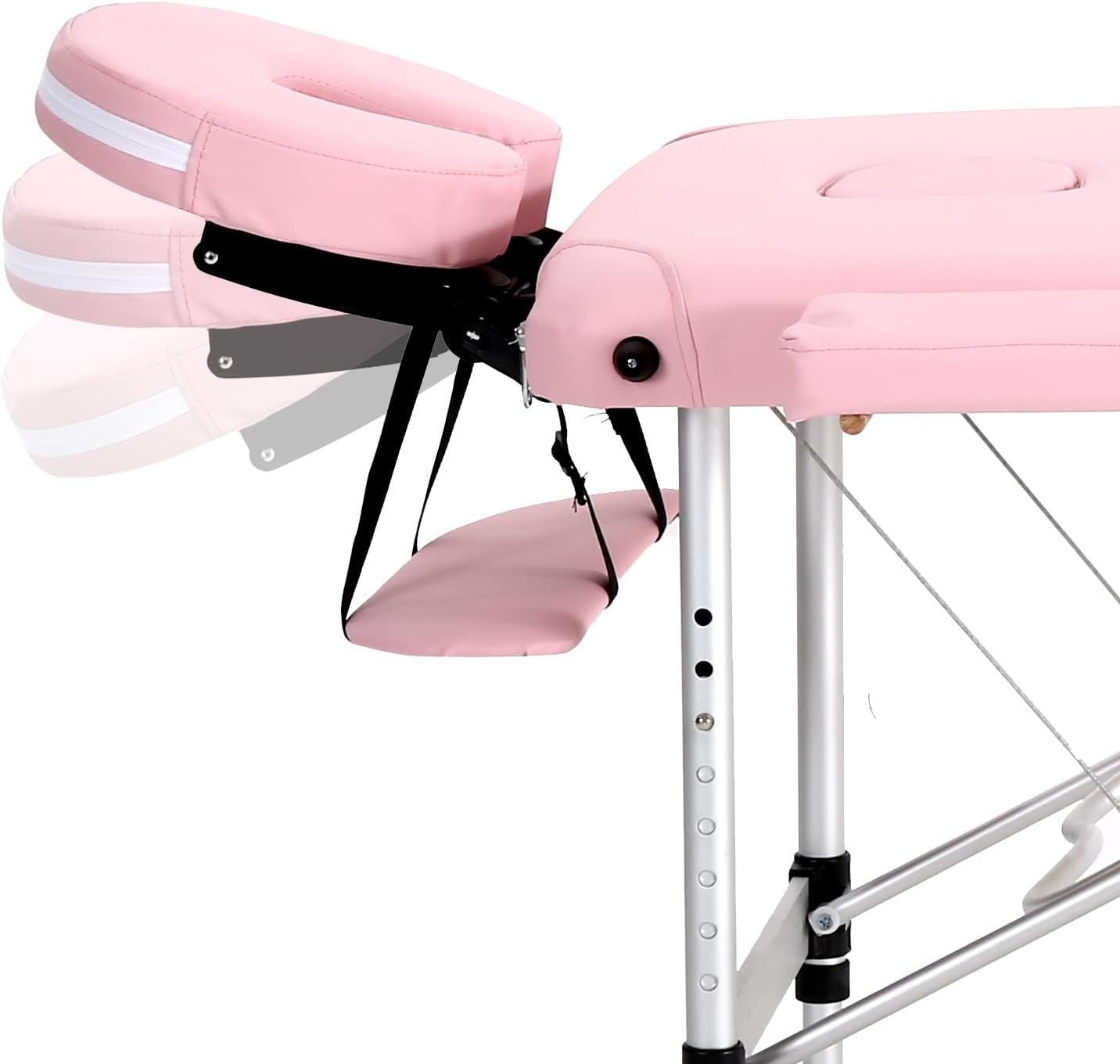 Portable Massage Table Foldable 3-Section Aluminium Therapy Beauty Bed Pink