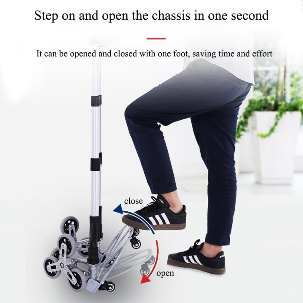 Stair Climbing Cart 330lb Heavy Duty Folding Hand Truck 10 Wheel Trolley