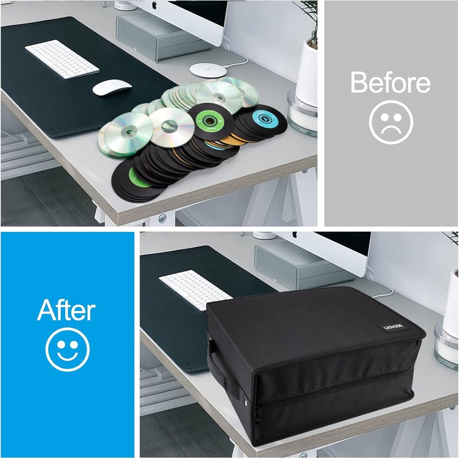 DVD CD Storage Wallet Holds 200 Discs 100 Booklets Organizer Case