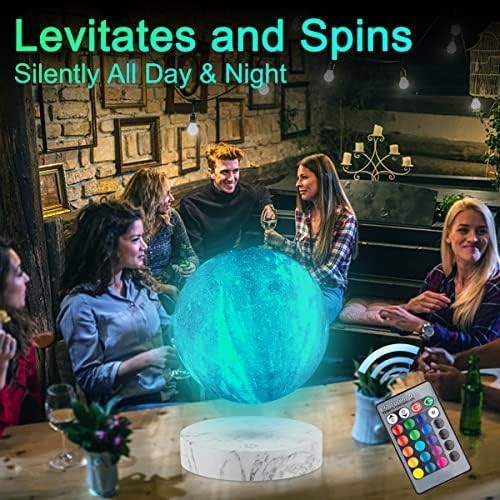 Painted Levitating Galaxy Moon Lamp 16-Color Floating LED Light with Remote
