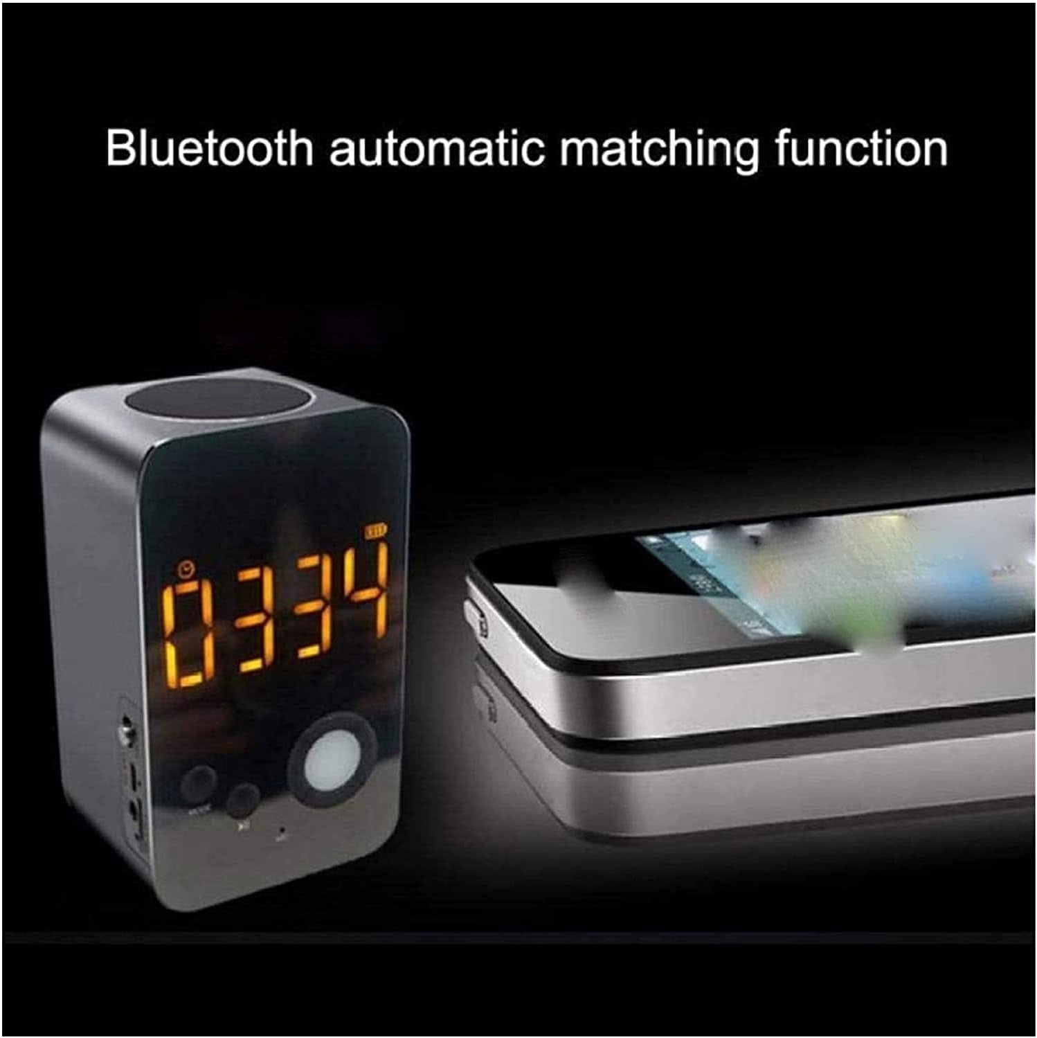 Digital Alarm Clock Radio USB Charger LED Display Snooze Bedside Black