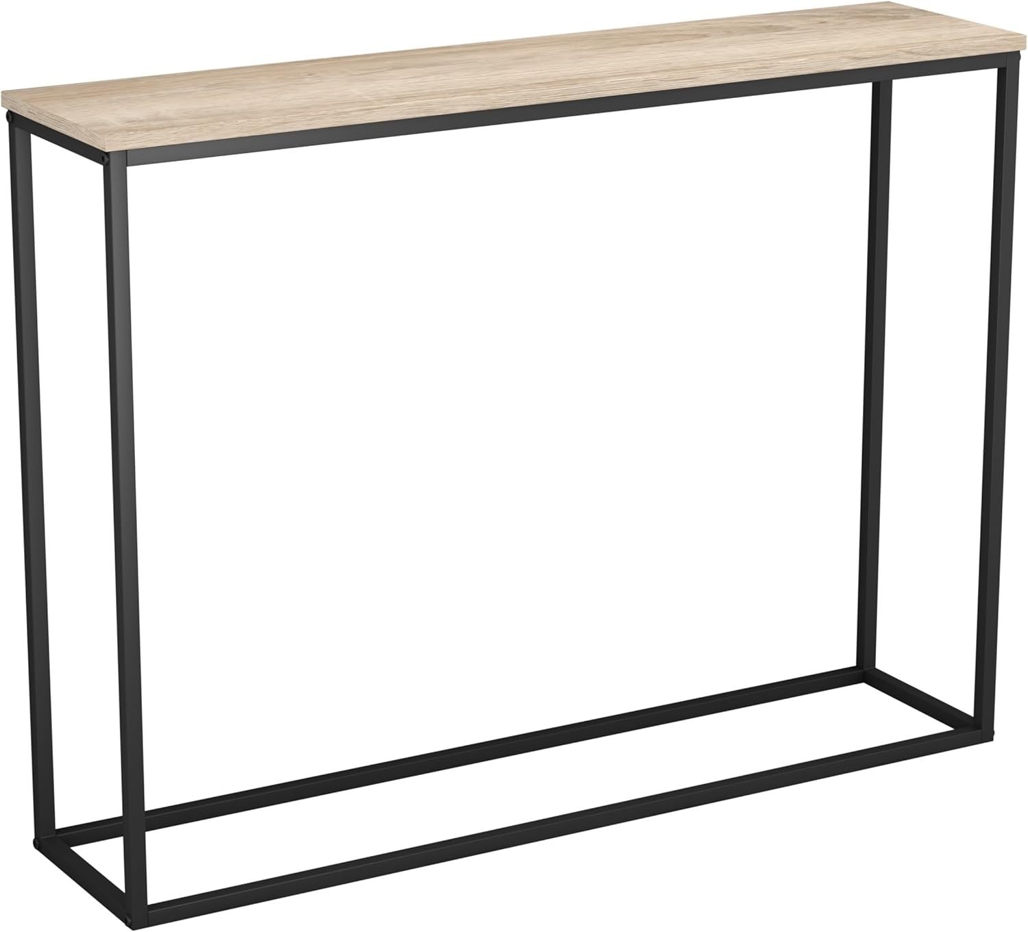 Slim Wooden Hallway Console Table with Metal Legs - 24D x 100W x 75H cm