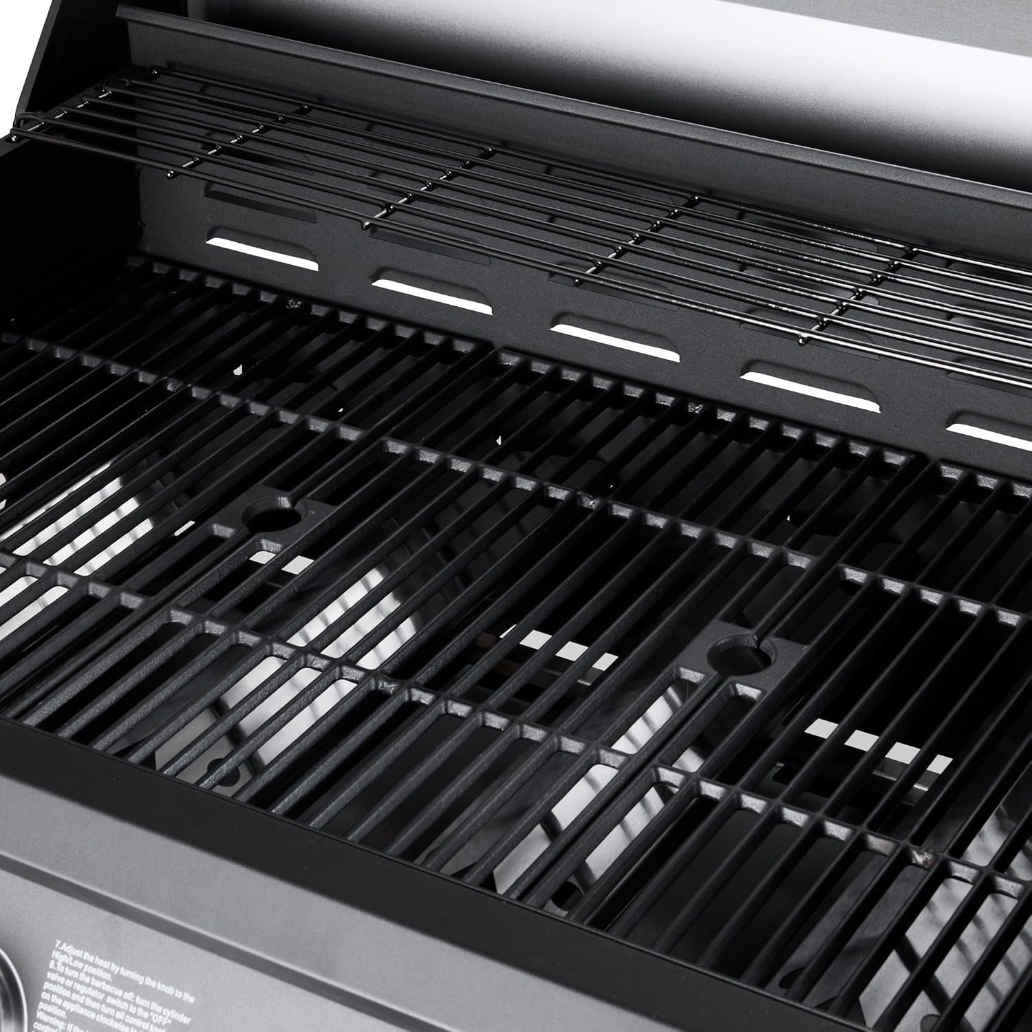 5 Burner Premium Gas BBQ Grill | Glass Lid Window | Side Burner