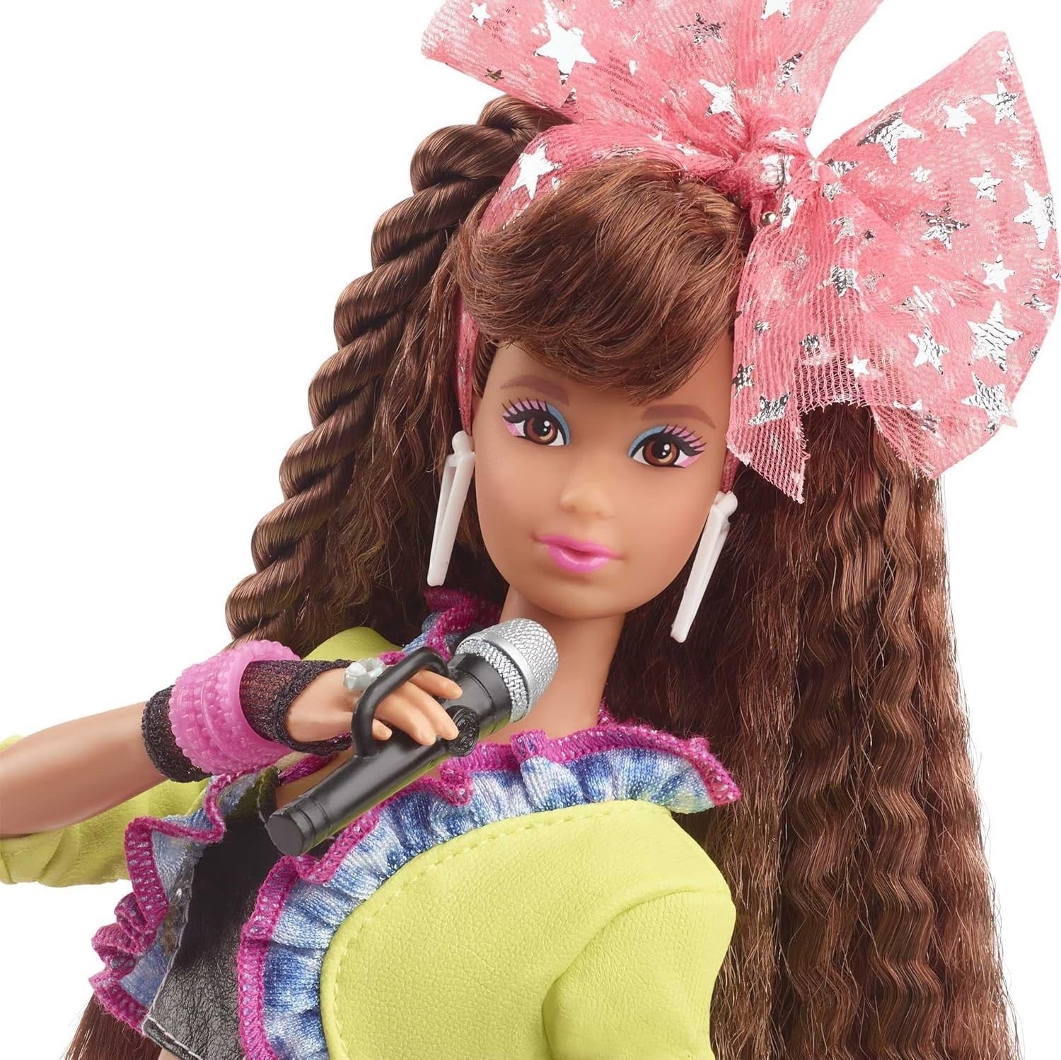 80s Party Fashion Doll Neon Jacket Skirt Accessories Cassette Stand